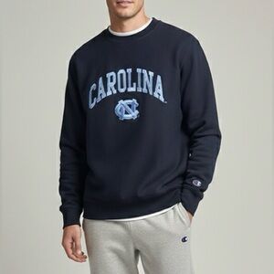 CHAMPION North Caroline Navy Crewneck | Large